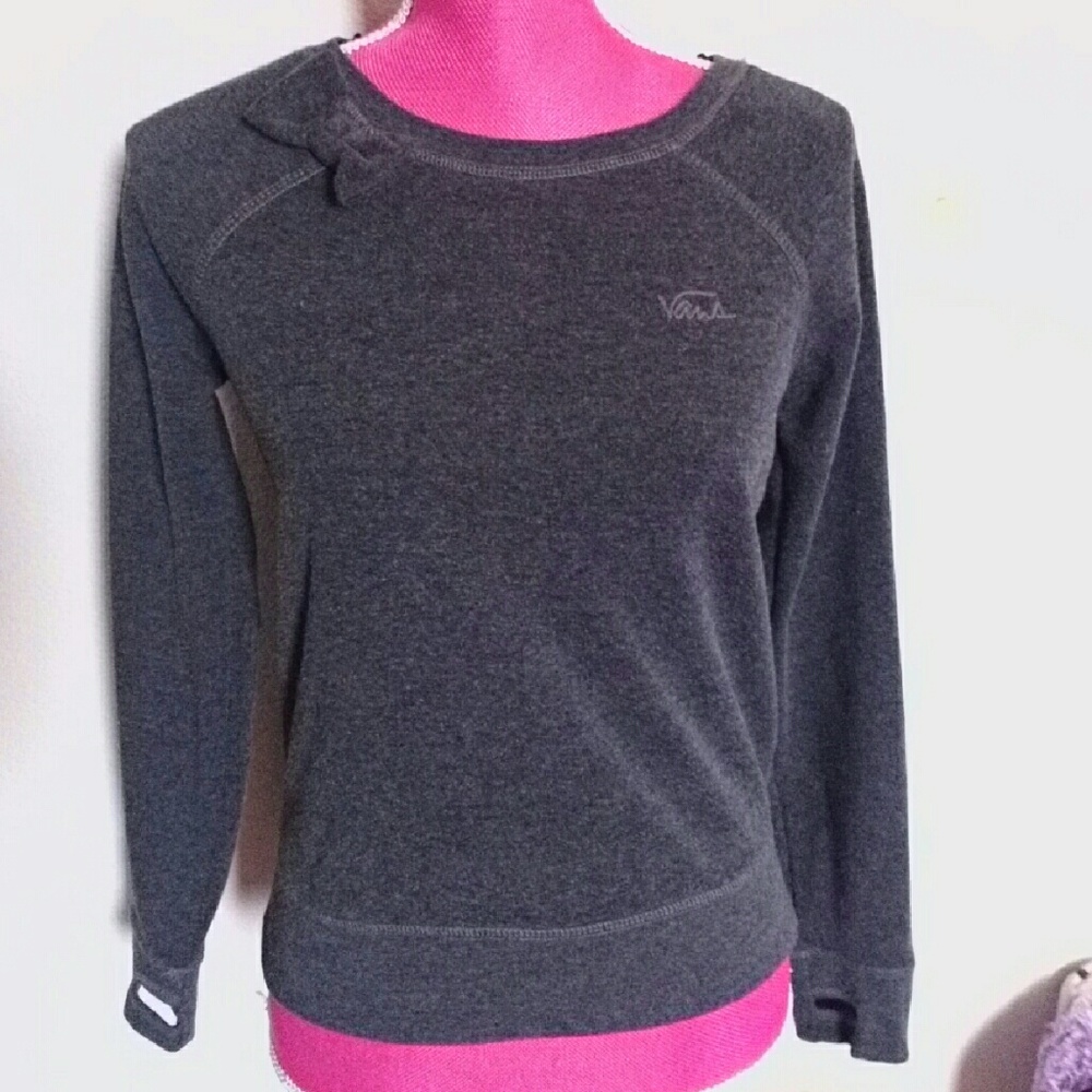 Grey Vans sweater with bow